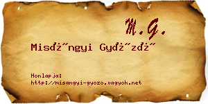Misángyi Győző névjegykártya